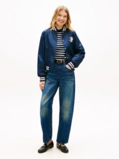 Logo Appliqué Water Repellent Bomber Jacket — Blue 3