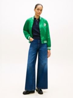 Logo Appliqué Water Repellent Bomber Jacket — Green 3