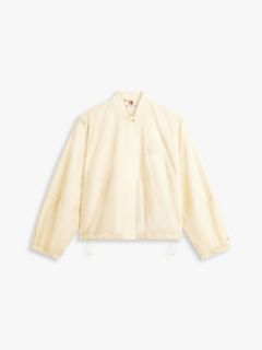 Logo Embroidery Balloon Sleeve Bomber Jacket — Beige 5