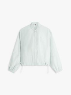 Logo Embroidery Balloon Sleeve Bomber Jacket — Grey 5