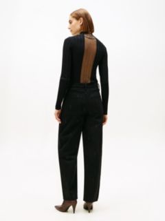 Mid Rise Barrel Leg Black Jeans — Black 4