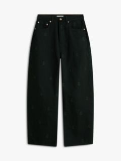 Mid Rise Barrel Leg Black Jeans — Black 5