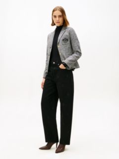 Mid Rise Barrel Leg Black Jeans — Black 1