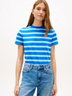 Logo Embroidery Jersey Crew Neck T-Shirt — Blue 1