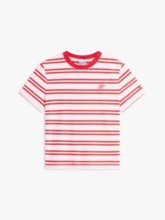 Logo Embroidery Jersey Crew Neck T-Shirt — Pink 5