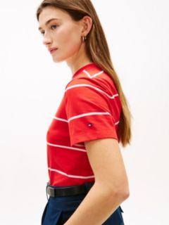 Logo Embroidery Jersey Crew Neck T-Shirt — Red 2