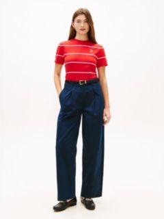 Logo Embroidery Jersey Crew Neck T-Shirt — Red 3