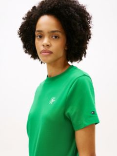Logo Embroidery Jersey Crew Neck T-Shirt — Green 2