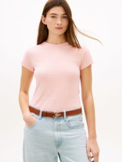Textured Slim T-Shirt — Pink 1