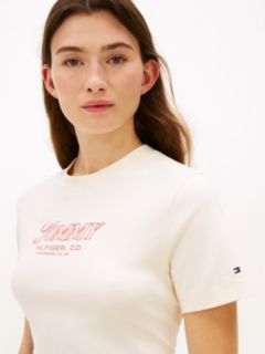 Logo Interlock Knit T-Shirt — Beige 2