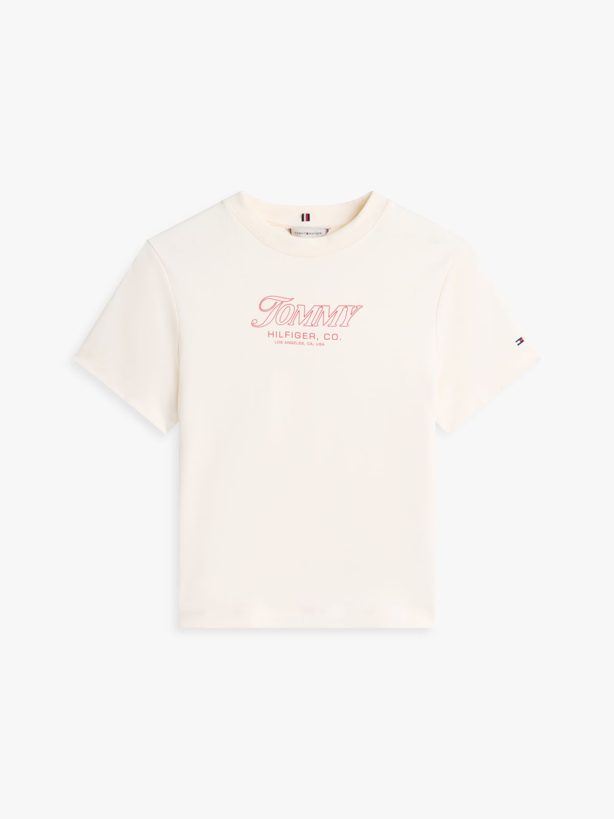 Logo Interlock Knit T-Shirt — Beige