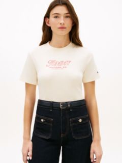 Logo Interlock Knit T-Shirt — Beige 1