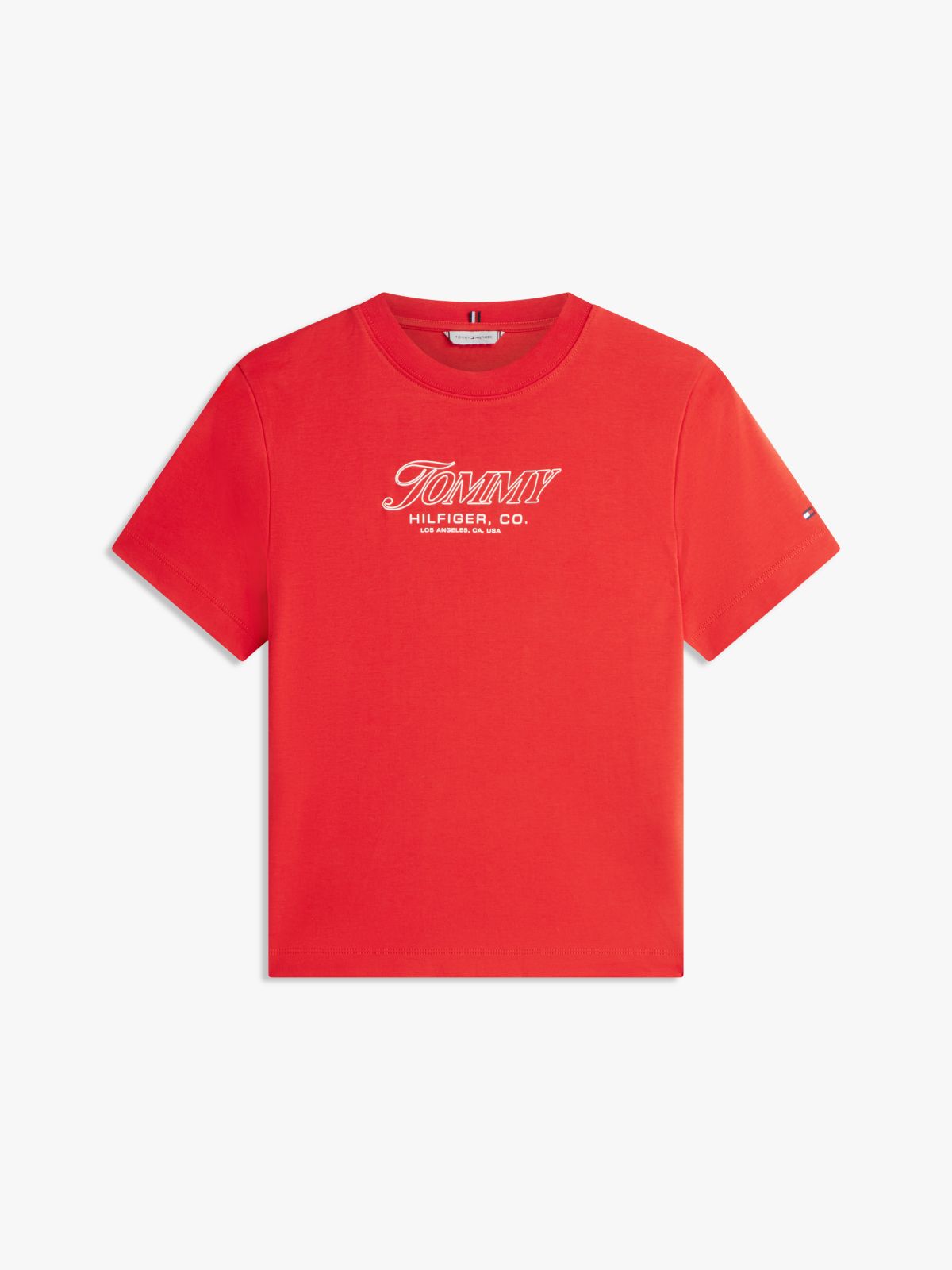 Logo Interlock Knit T-Shirt — Orange