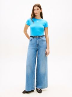 Textured Logo Slim Jersey T-Shirt — Blue 3