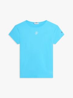 Textured Logo Slim Jersey T-Shirt — Blue 5