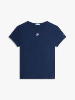 Textured Logo Slim Jersey T-Shirt — Blue 5