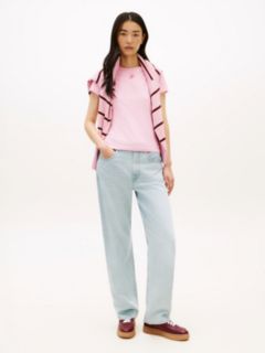Textured Logo Slim Jersey T-Shirt — Pink 3