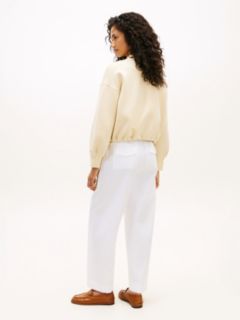 Gold-Tone Button Interlock Knit Relaxed Cardigan — Beige 4