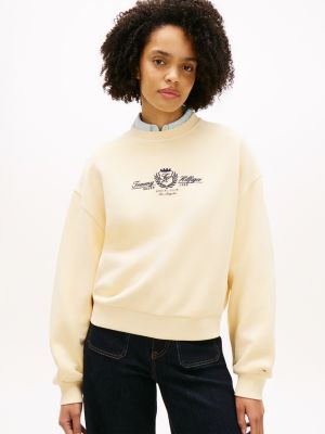 Crest Embroidery Relaxed Terry Sweatshirt