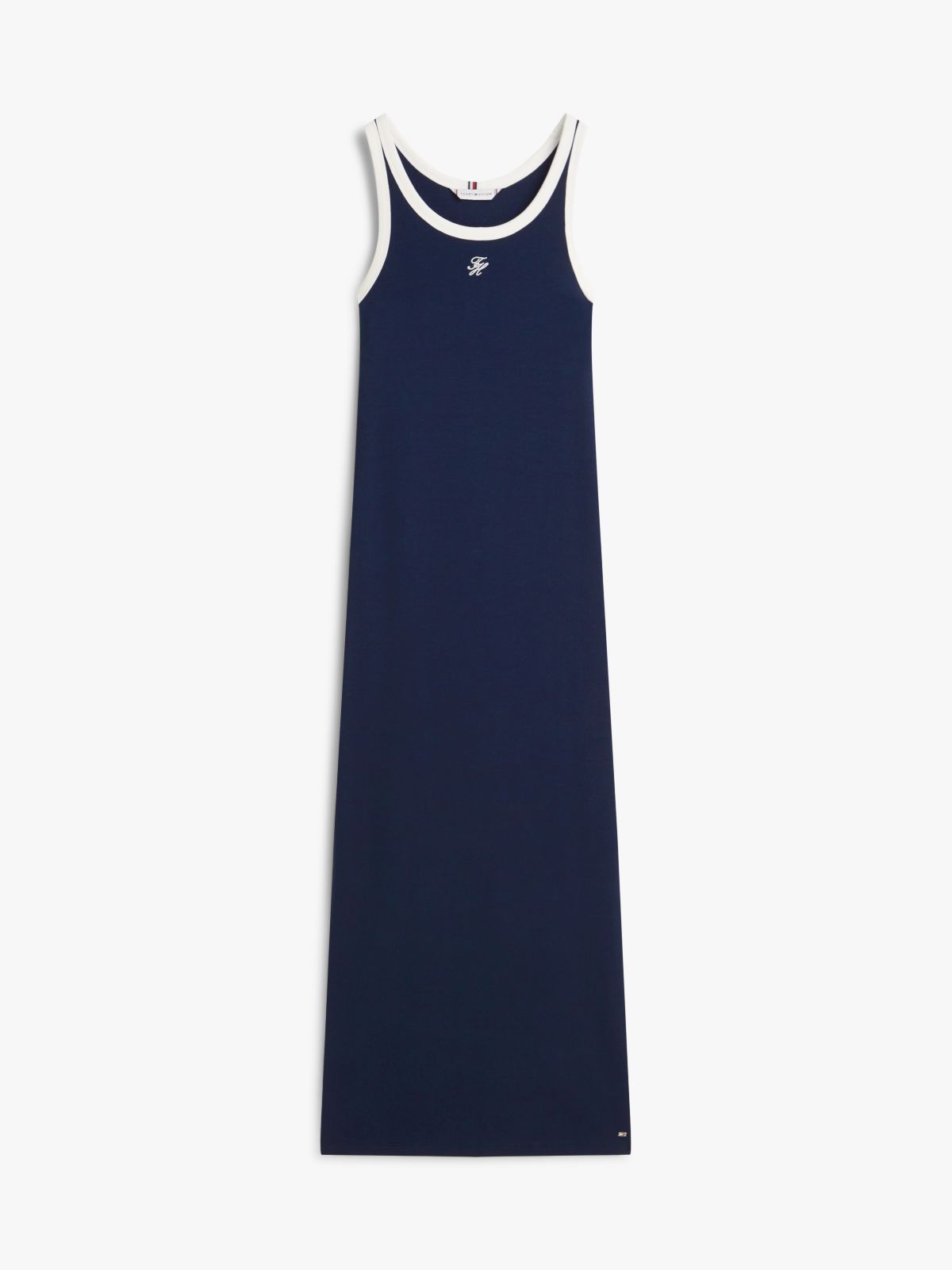 Contrast Trim Slim Midi Bodycon Dress — Blue