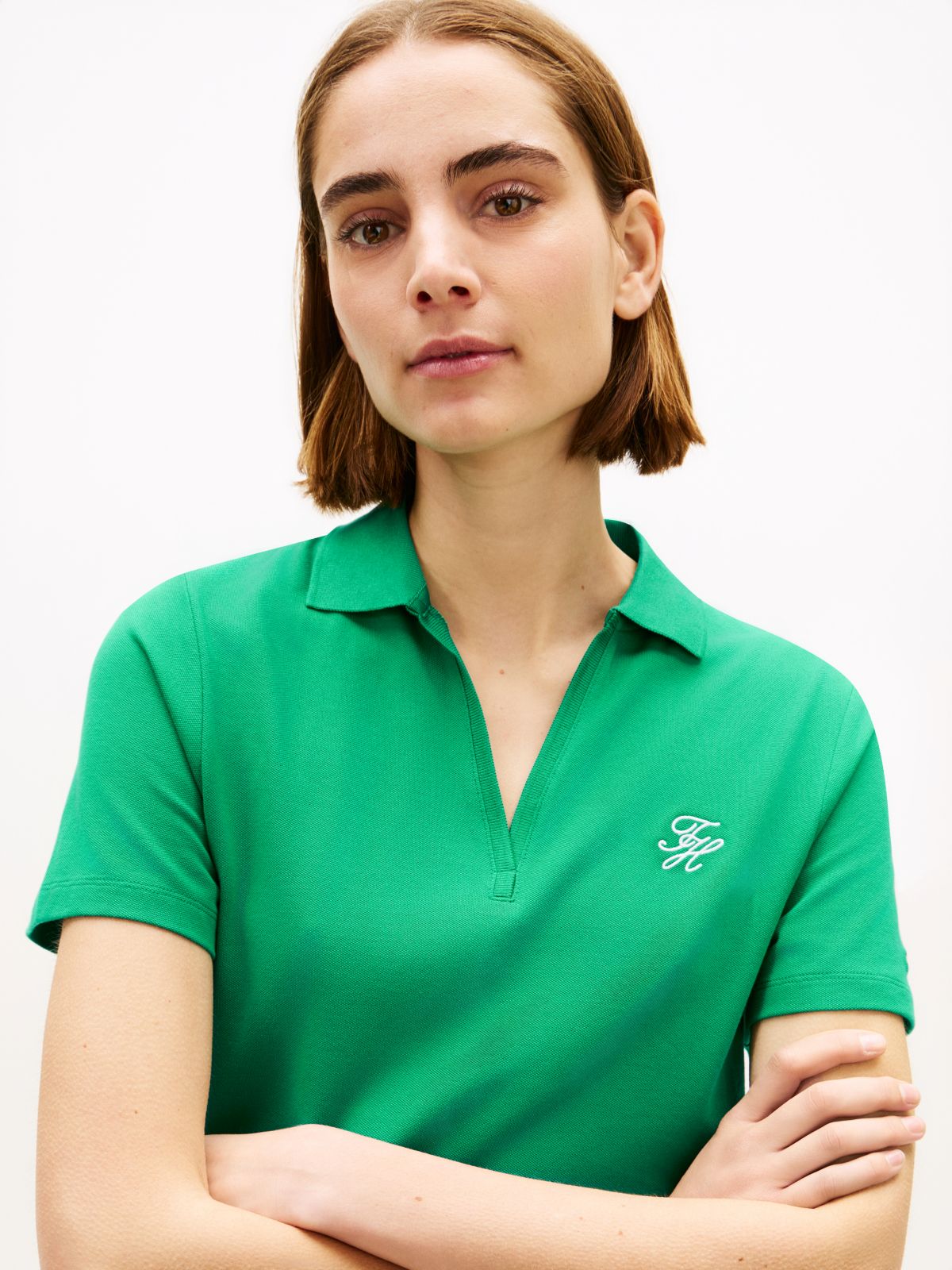 1985 Logo Embroidery Mini Polo Dress — Green