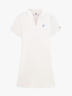 1985 Logo Embroidery Mini Polo Dress — White 5