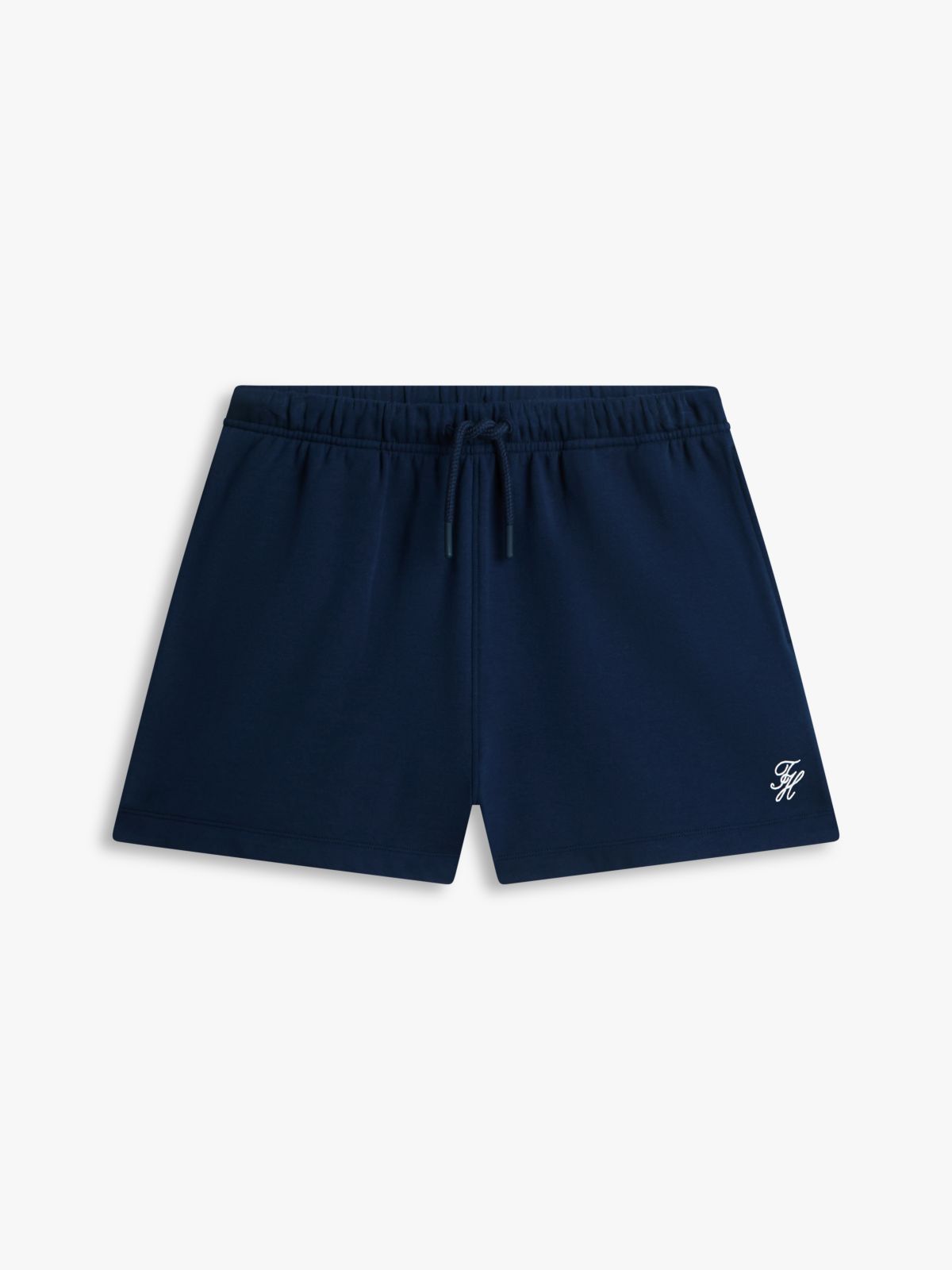 Logo Embroidery Terry Sweat Shorts — Blue
