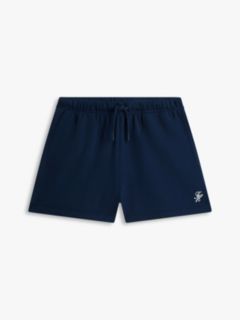 Logo Embroidery Terry Sweat Shorts — Blue 5