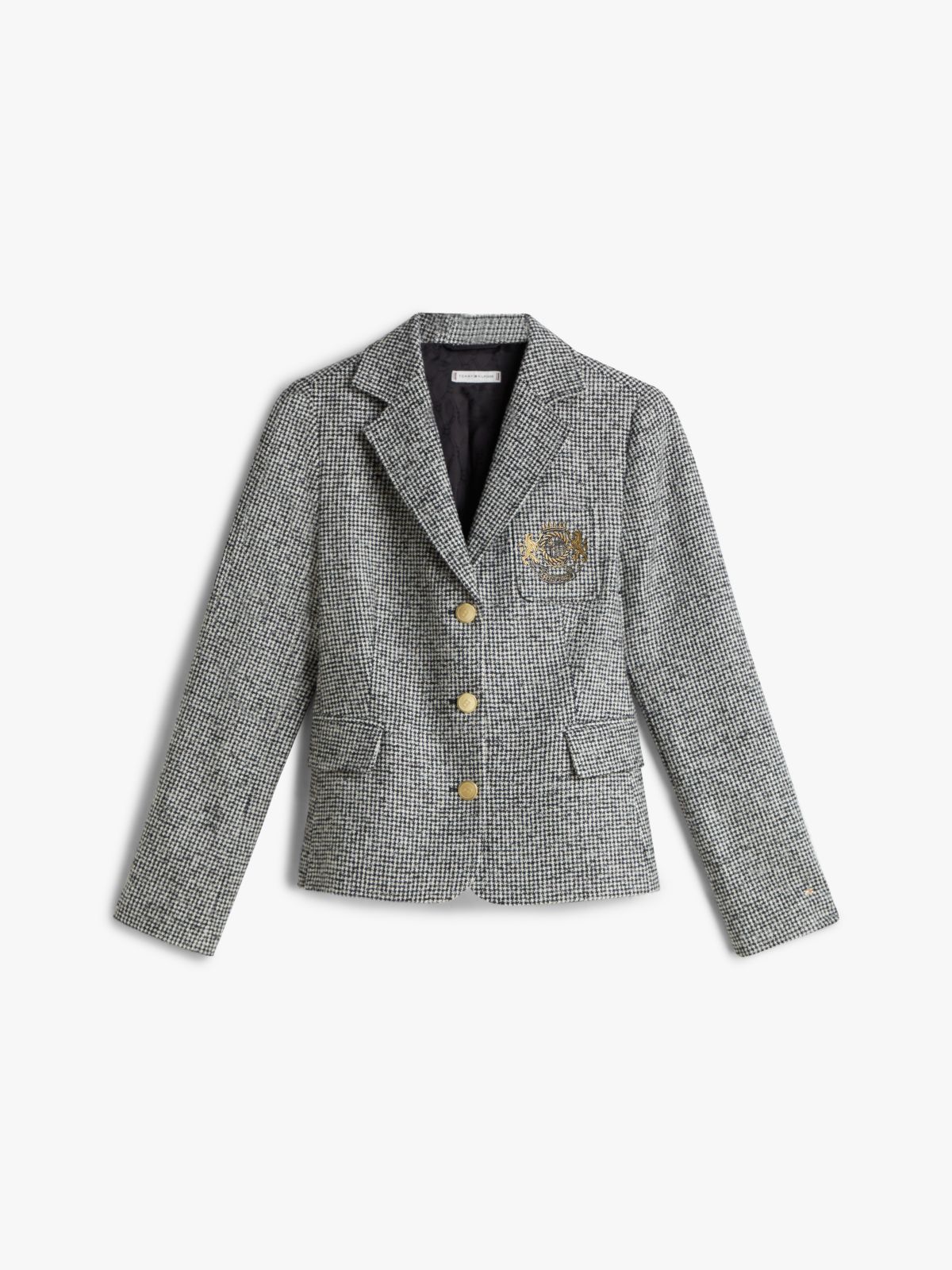 Festive Slim Fit Houndstooth Wool Blend Blazer — Multi