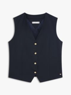 Timeless Wool Blend Gold-Tone Button Waistcoat — Blue 5