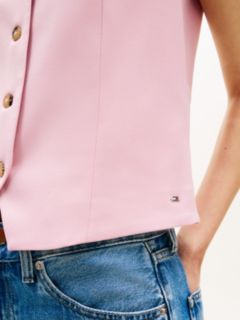 Timeless Wool Blend Gold-Tone Button Waistcoat — Pink 2