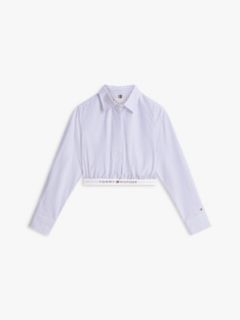 Regular Fit Elasticated Waistband Short Shirt — Blue 5