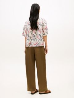 Relaxed Fit Pure Linen Short Sleeve Shirt — Beige 4