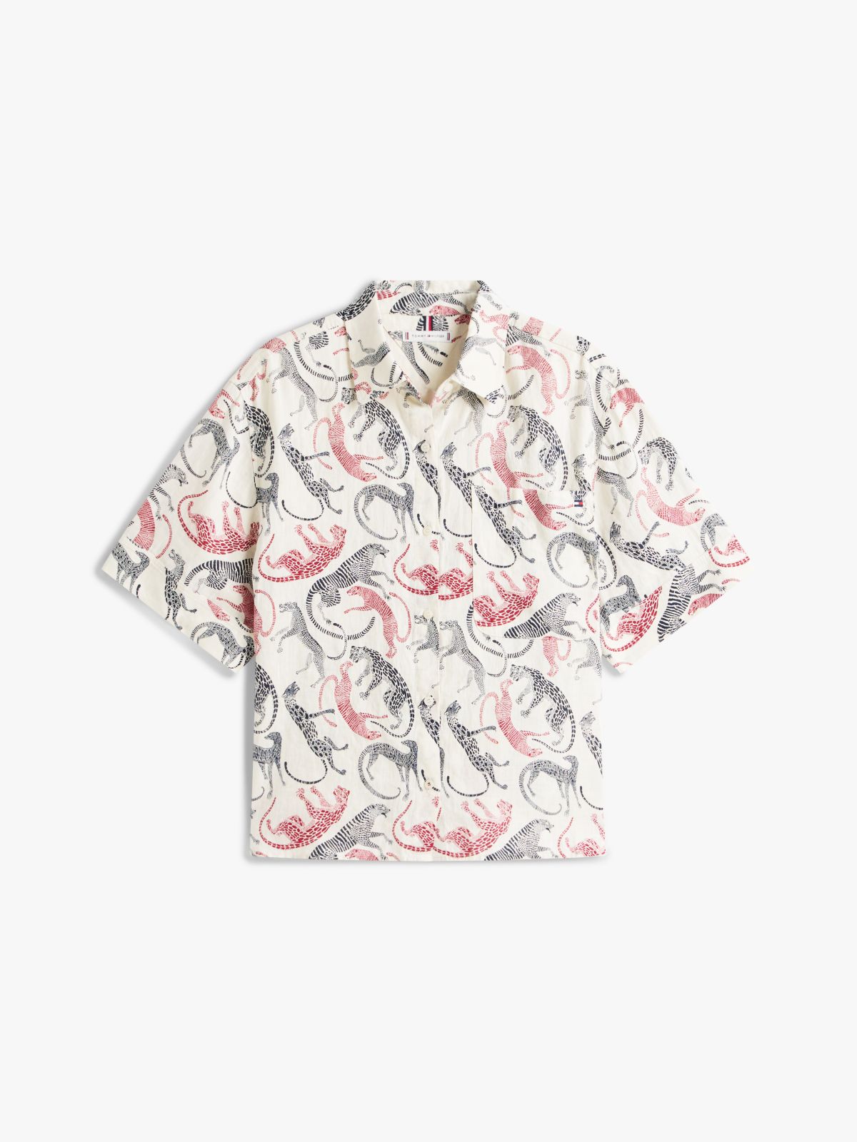 Relaxed Fit Pure Linen Short Sleeve Shirt — Beige