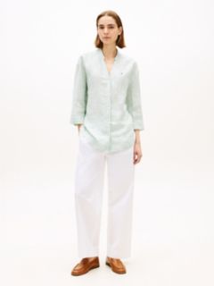 Relaxed Fit Pure Linen Half Sleeve Shirt — Beige 3