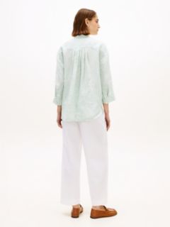 Relaxed Fit Pure Linen Half Sleeve Shirt — Beige 4