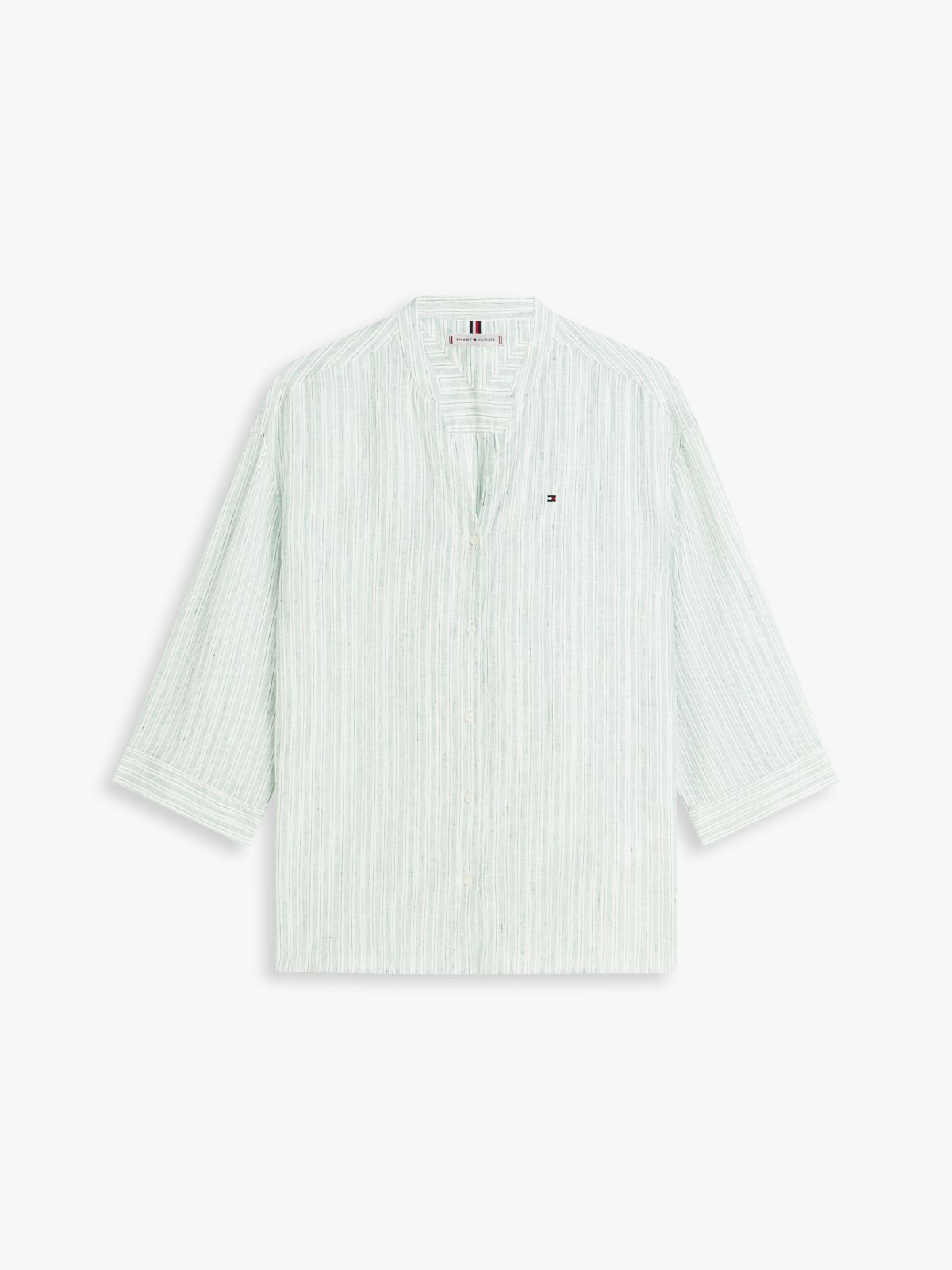 Relaxed Fit Pure Linen Half Sleeve Shirt — Beige