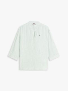 Relaxed Fit Pure Linen Half Sleeve Shirt — Beige 5