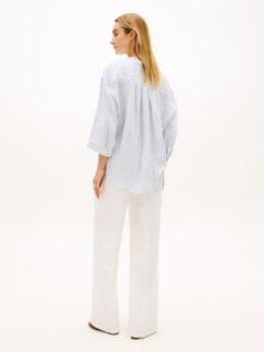 Relaxed Fit Pure Linen Half Sleeve Shirt — Beige 4