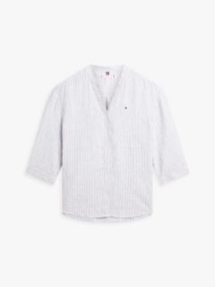 Relaxed Fit Pure Linen Half Sleeve Shirt — Beige 5