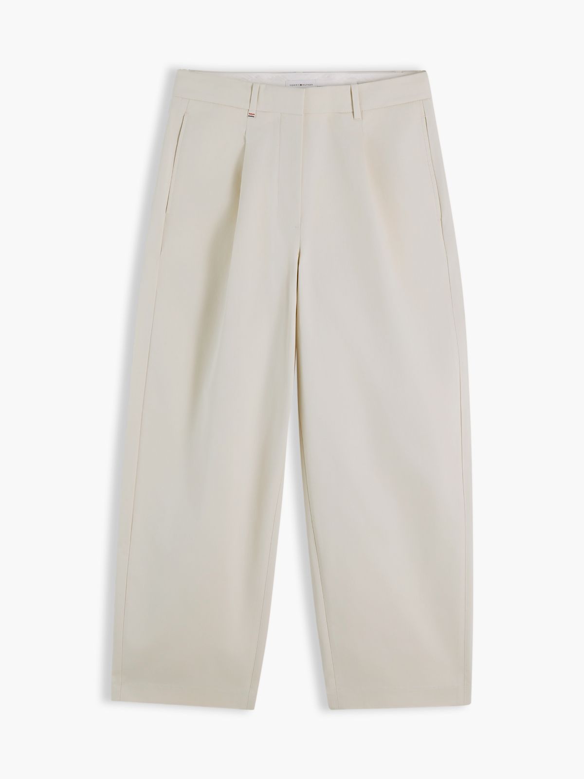 Pleated Barrel Chinos — Beige