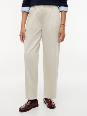 chino à jambe barrel plissé beige pour femmes tommy hilfiger