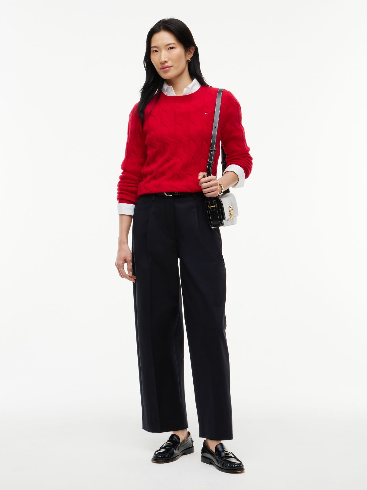 Pleated Barrel Chinos — Black