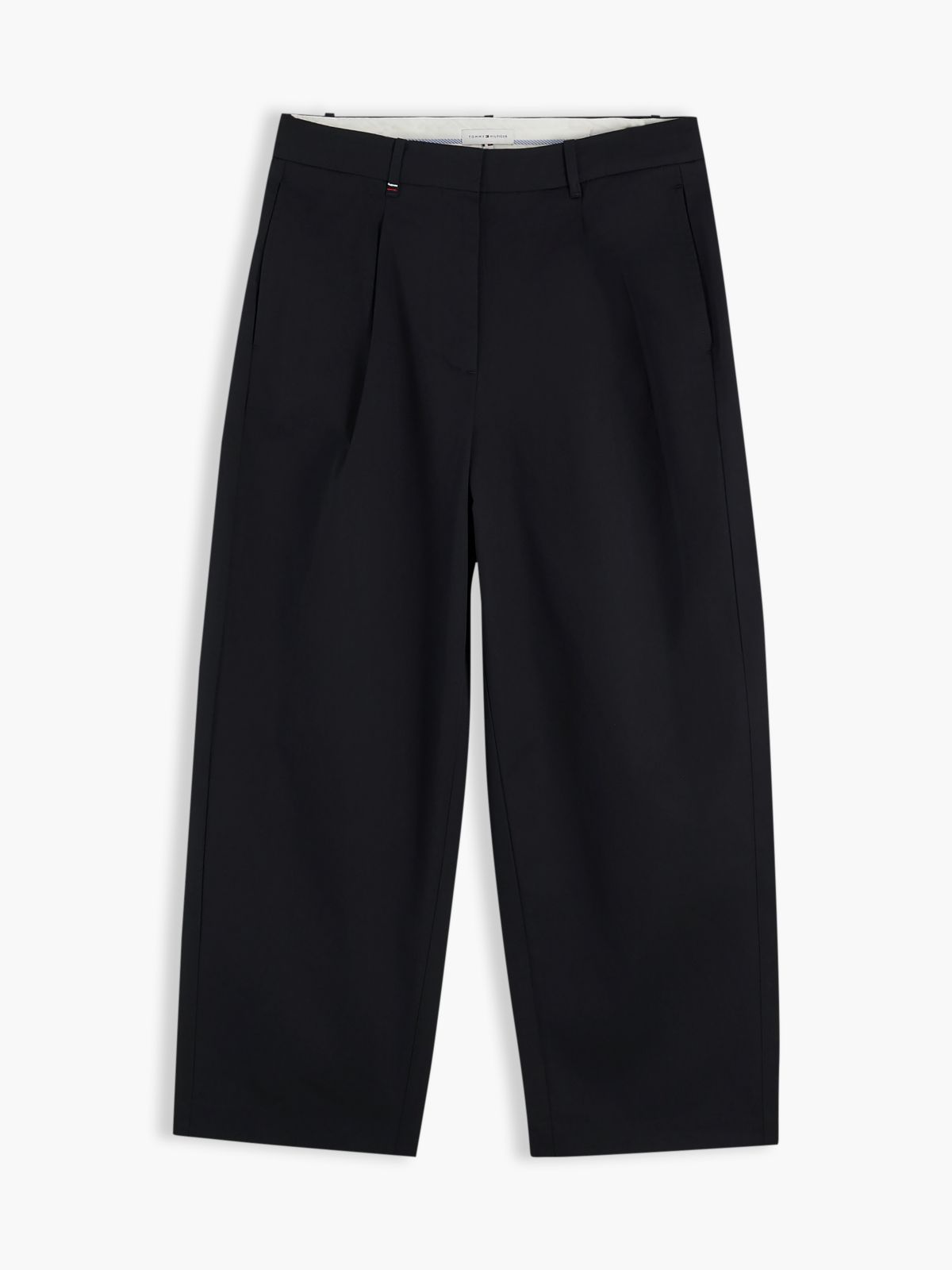 Pleated Barrel Chinos — Black