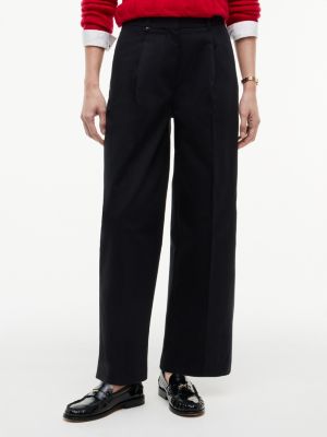 black chinosy plisowane typu barrel dla kobiety - tommy hilfiger