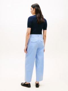 Pleated Barrel Chinos — Blue 4