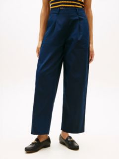 Pleated Barrel Chinos — Blue 2