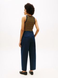 Pleated Barrel Chinos — Blue 4