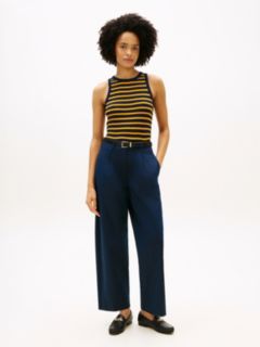 Pleated Barrel Chinos — Blue 1