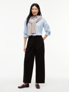 Pleated Barrel Chinos — Brown 2